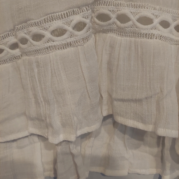 New Directions Womens White 3/4 Sleeve Boho Style Blouse Size Small - Picture 4 of 6